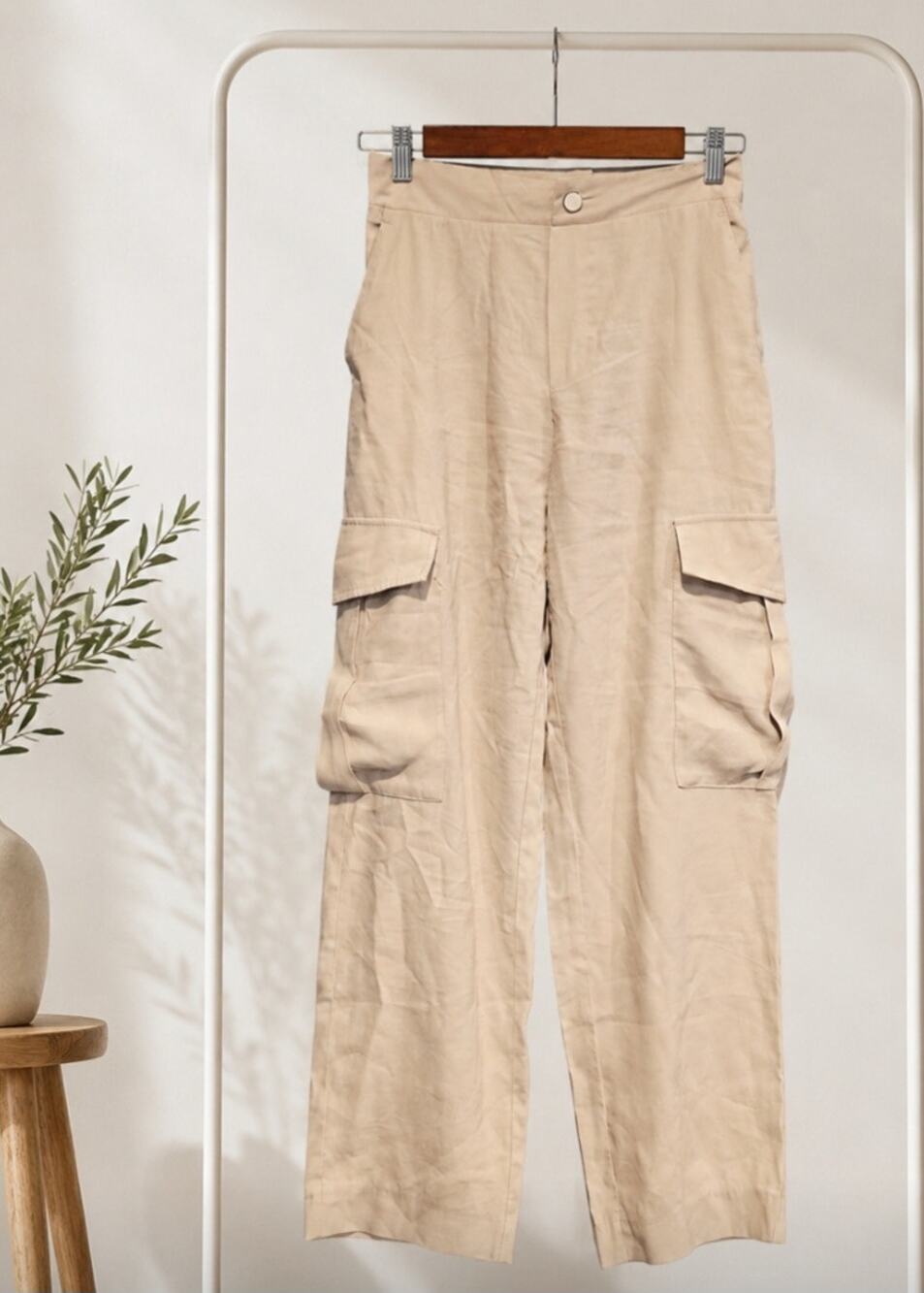 Zara Tan Cargo Pants Size XS